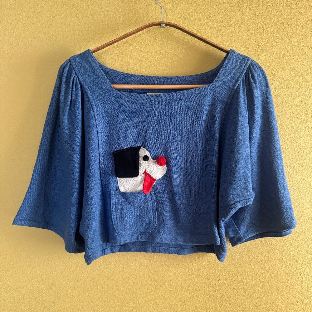 Fashion Brand Company Pocket Puppy Folk Top